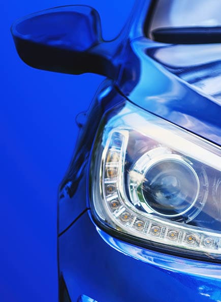 Car headlight. Lamp of modern car headlight. Close up view with copy space.